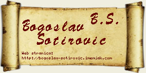 Bogoslav Sotirović vizit kartica